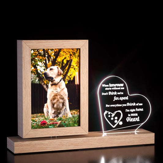 The "Always Near" Rotating Pet Memorial Frame - Premium Walnut Series